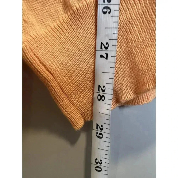Club Room Men Sweater Sz Large Supima Cotton Preppy V Neck Coral Orange Pullover - Picture 5 of 7